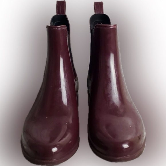 SAM EDELMAN TINSLEY Chelsea Rain Bootie Eggplant Purple Waterproof Size  7 - Picture 2 of 7